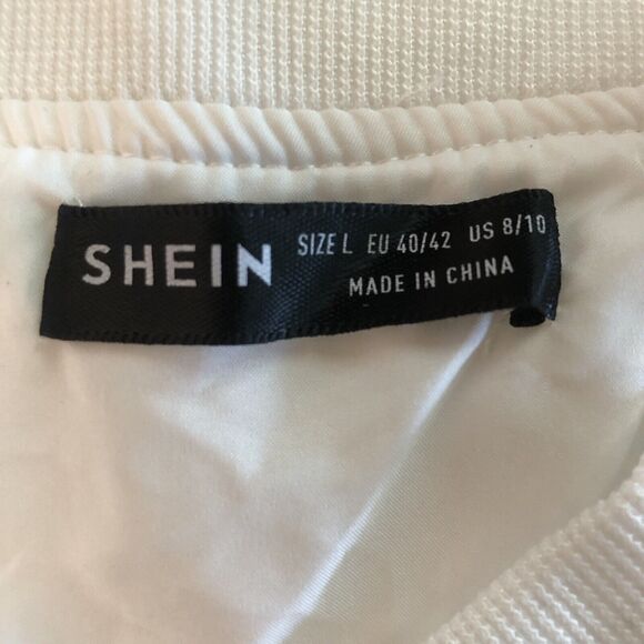 Shein Zip Up Lightweight Jacket White Juniors Size Large - Picture 3 of 11